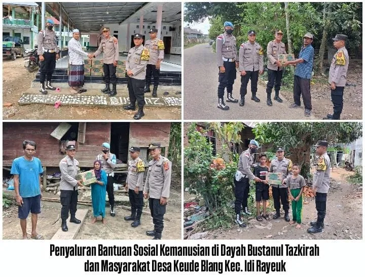Polri Salurkan Bantuan Kemanusiaan ke Empat Desa dan Satu Dayah yang Terdampak Banjir di Aceh Timur