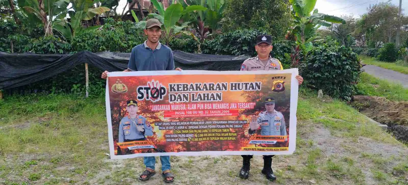 Cegah Karhutla di Musim Kemarau, Polisi di Aceh Tengah Gencarkan Patroli dan Sosialisasi kepada Warga