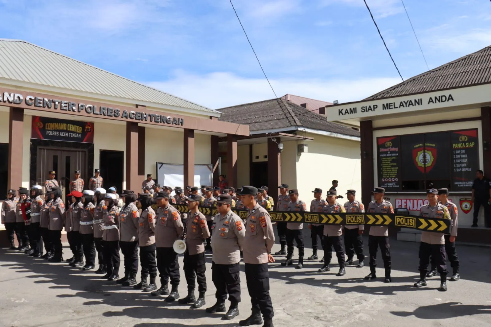 Tingkatkan Kesiapsiagaan dan Kemampuan, Polres Aceh Tengah Gelar Latihan Sispam Mako