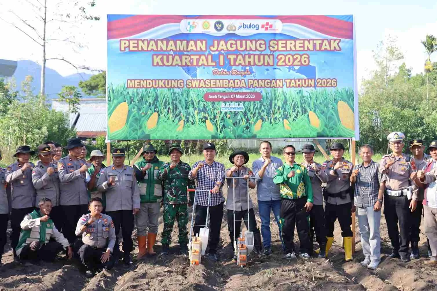 Polres Aceh Tengah Tanam Jagung Serentak Kuartal I 2026, Dukung Swasembada Pangan Nasional