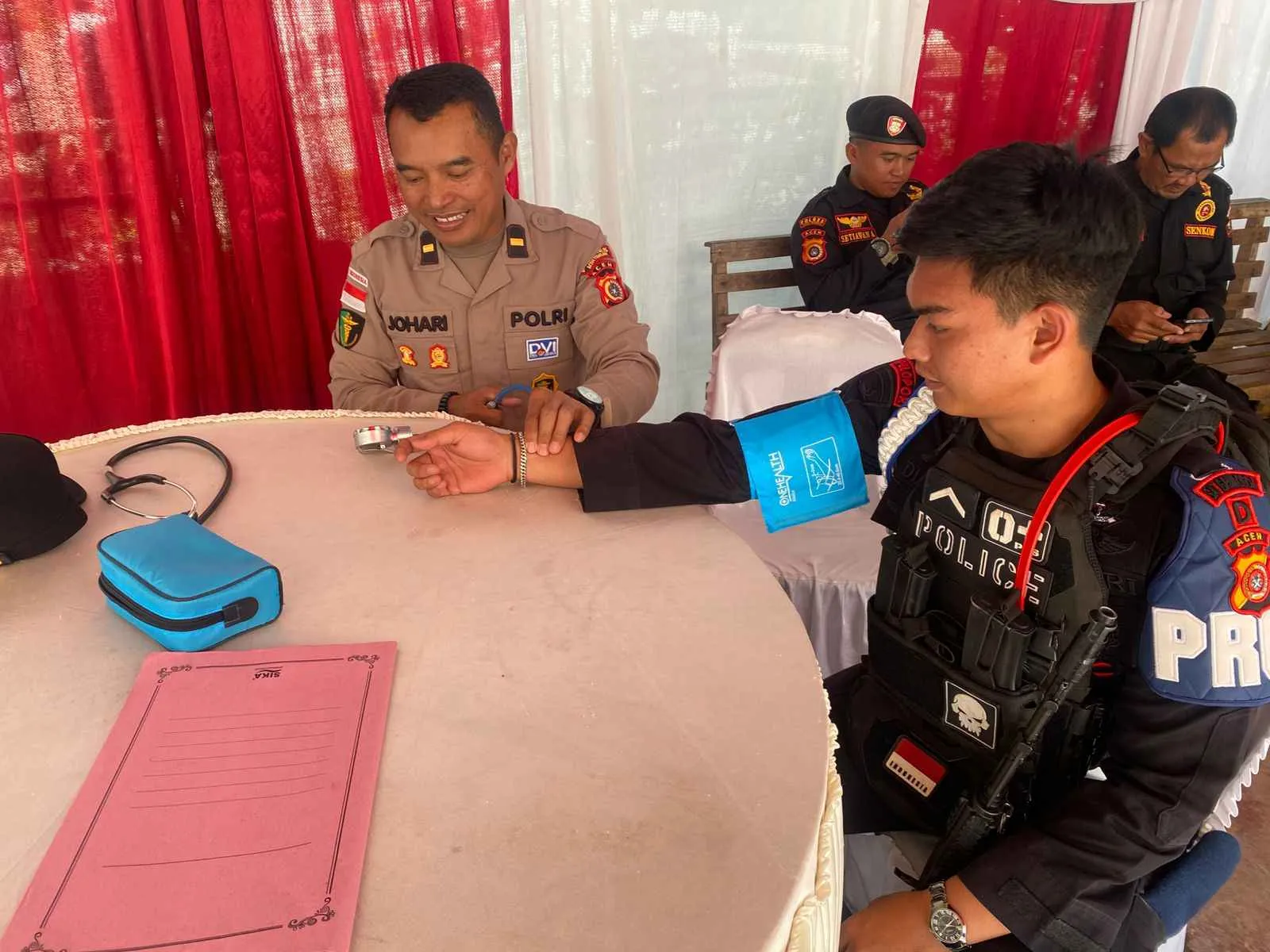 Sidokkes Polres Aceh Tengah Cek Kesehatan Personel Pos PAM dan Pos Yan Ops Ketupat Seulawah 2026
