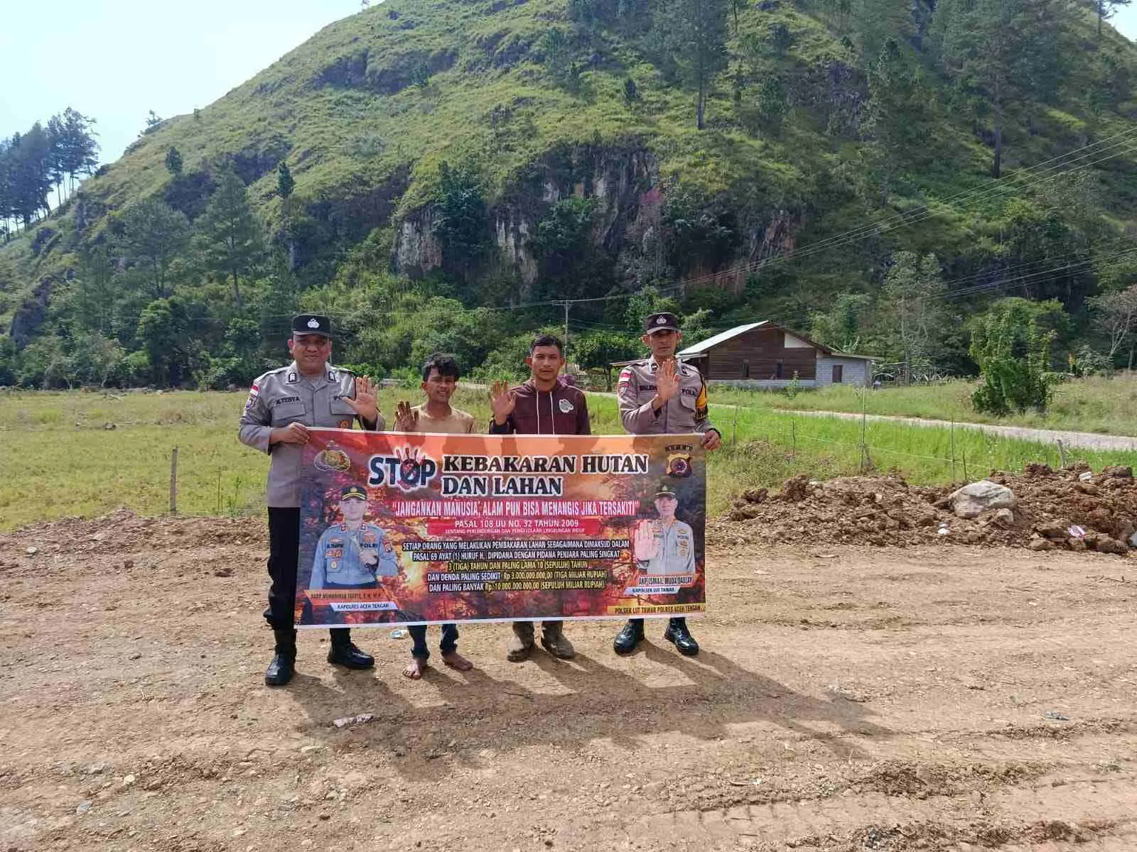 Cegah Kebakaran Hutan Lahan Polres Aceh Tengah Terus Giatkan Patroli dan Sosialisasi