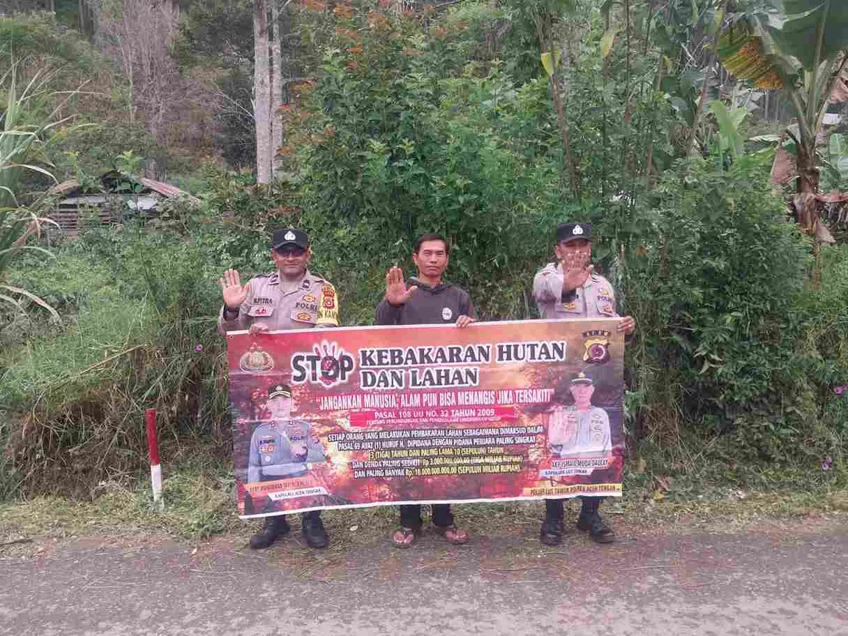 Polres Aceh Tengah Terus Giatkan Patroli dan Sosialisasi Cegah Karhutla Kepada Warga