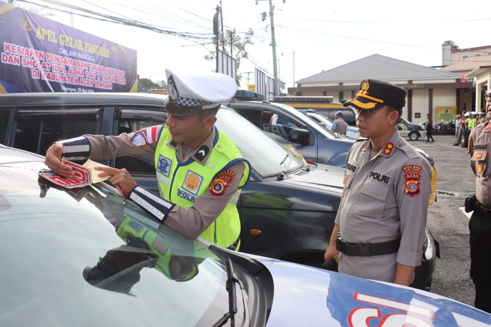 Perluas Sosialisasi Call Center 110, Polres Aceh Tengah Branding Kendaraan Dinas dengan Layanan Darurat Polri