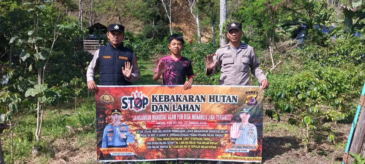 Polres Aceh Tengah Konsisten Gencarkan Patroli Karhutla dan Sosialisasi Kepada Warga