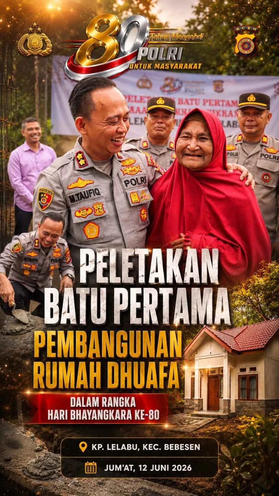 Peringatan Hari Bhayangkara ke-80, Kebahagiaan Maimunah Terwujud Lewat Rumah Layak Huni dari Polres Aceh Tengah