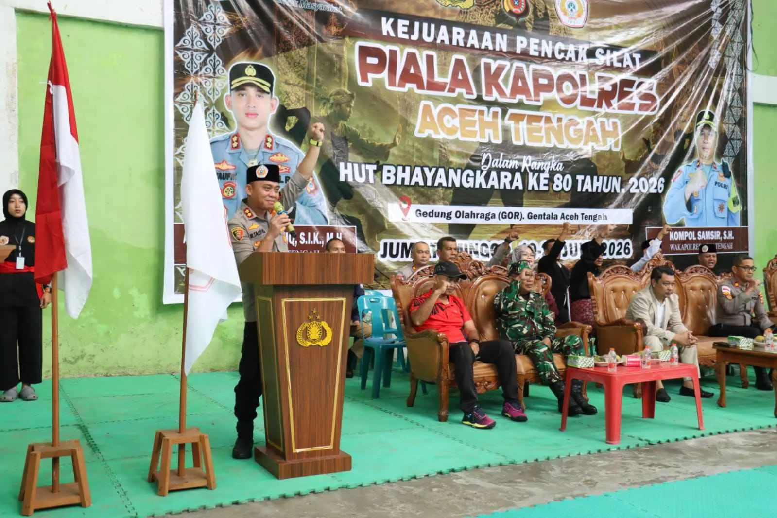 Kapolres Aceh Tengah Buka Kejuaraan Pencak Silat HUT Bhayangkara ke-80, Dorong Lahirnya Pendekar-Pendekar Muda Berprestasi