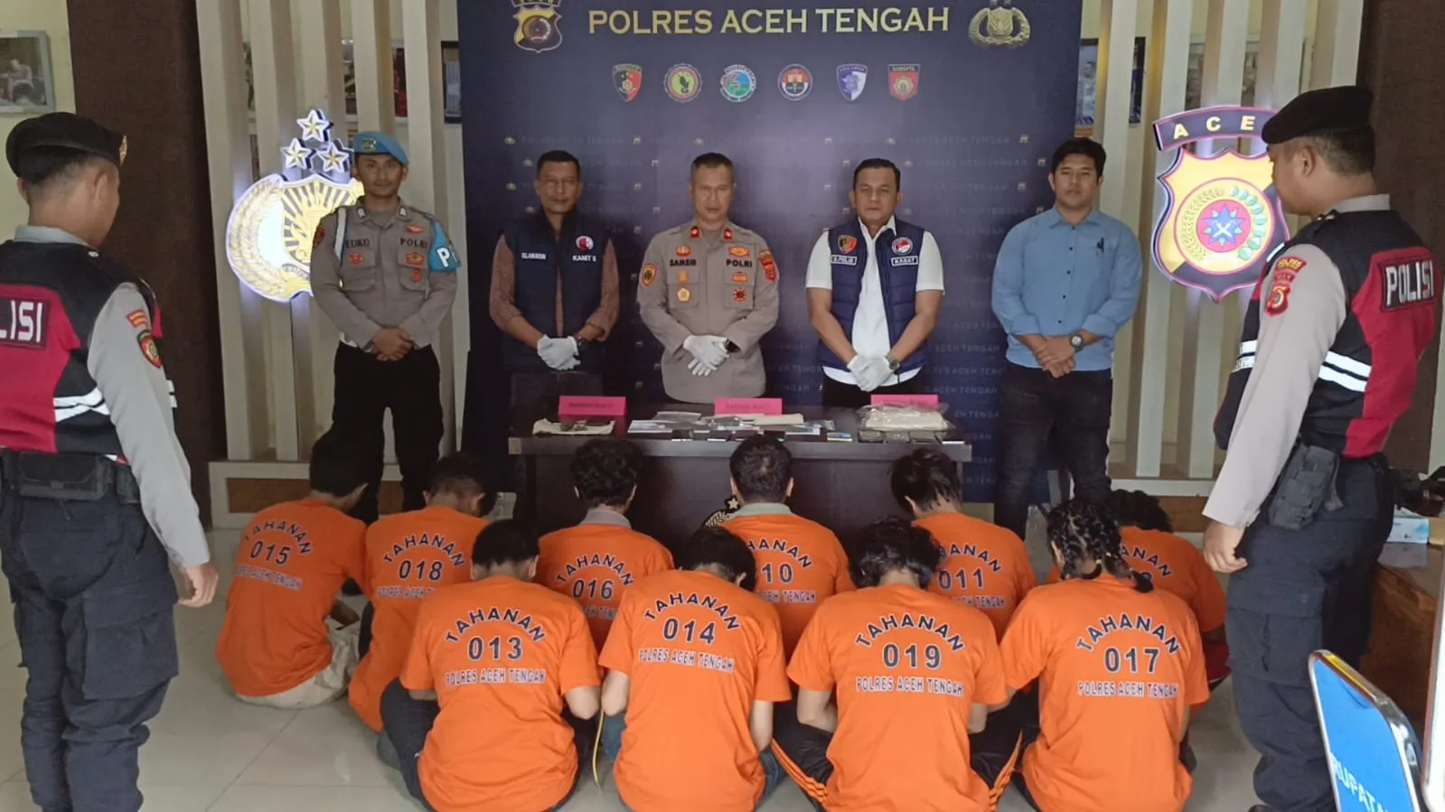 Polres Aceh Tengah Kembali Ungkap Jaringan Narkotika Lintas Kabupaten Aceh Tengah-Banda Aceh-Aceh Besar- Aceh Selatan, 10 Tersangka di Ringkus