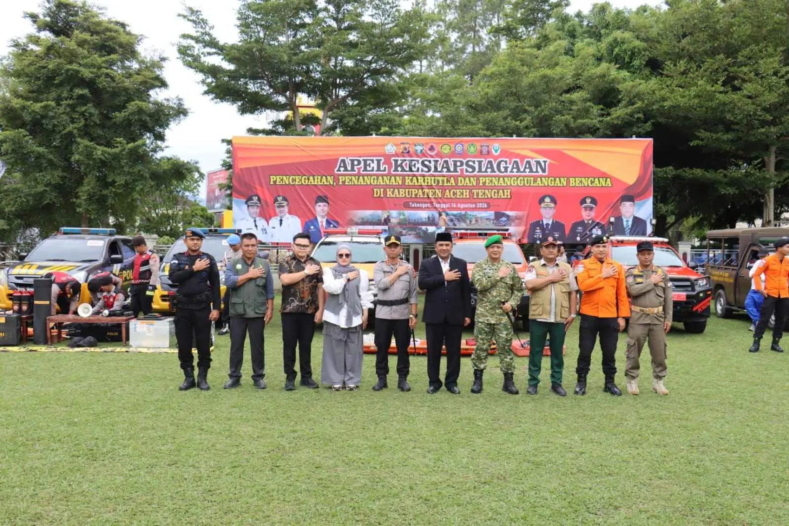 Polres Aceh Tengah Ikuti Apel Kesiapsiagaan Pencegahan, Penanganan Karhutla dan Penanggulangan Bencana