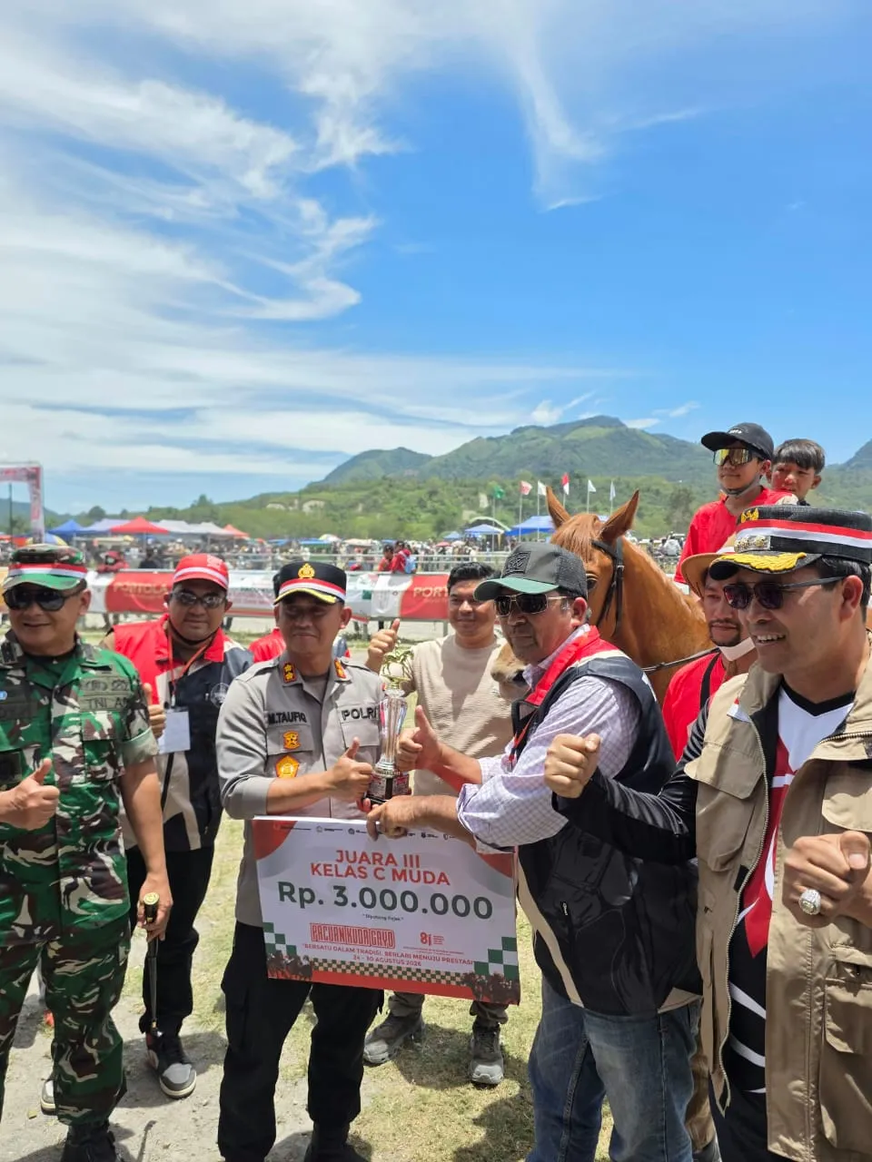 Final Pacuan Kuda Gayo Disaksikan Ribuan Penonton, Polres Aceh Tengah Pastikan Arena Aman hingga Race Terakhi