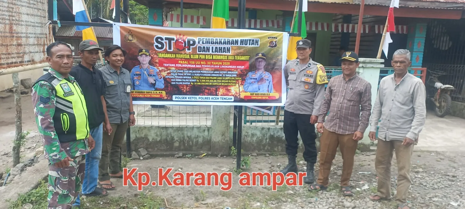 Cegah Api Membesar, Polisi di Aceh Tengah Pasang Imbauan Karhutla