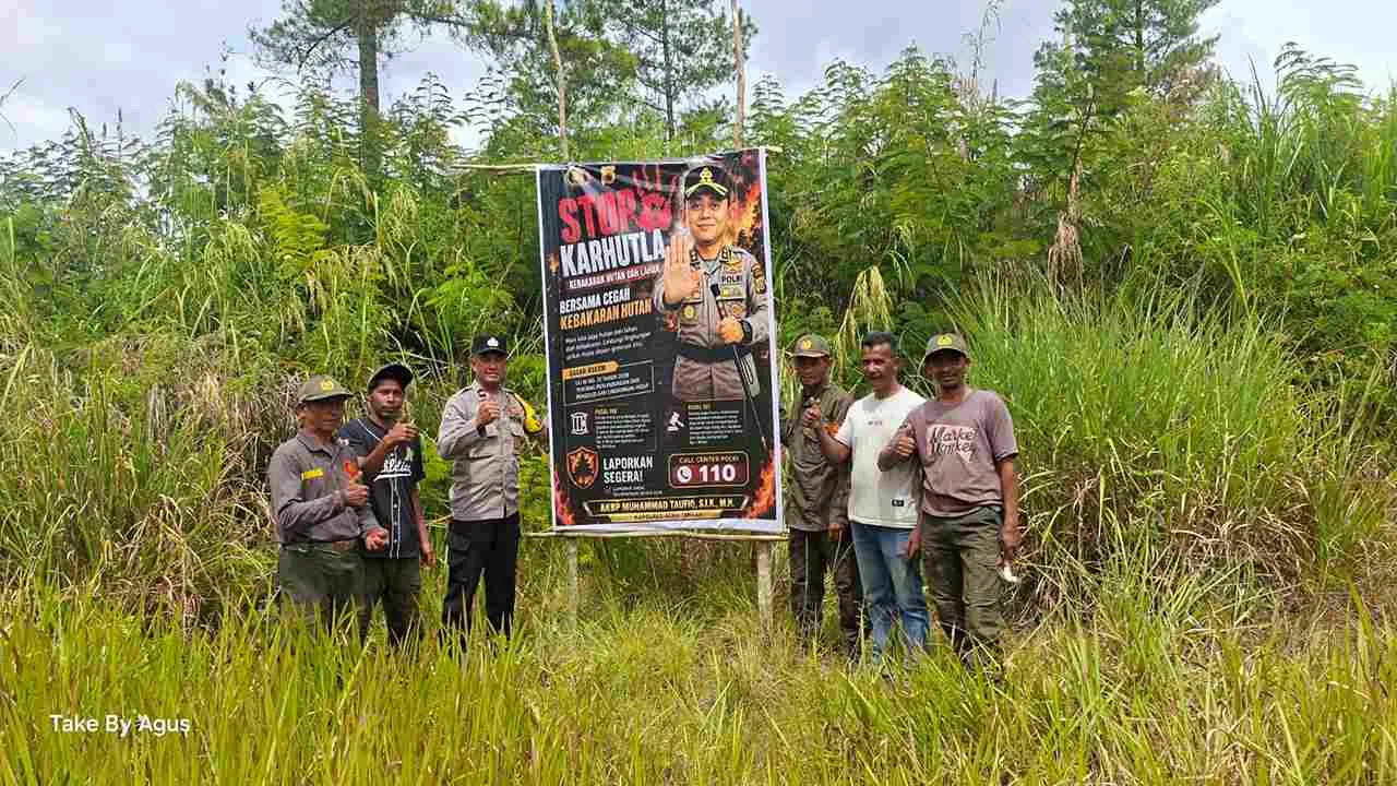 Cegah Karhutla, Polres Aceh Tengah Perkuat Sosialisasi hingga Pasang Spanduk