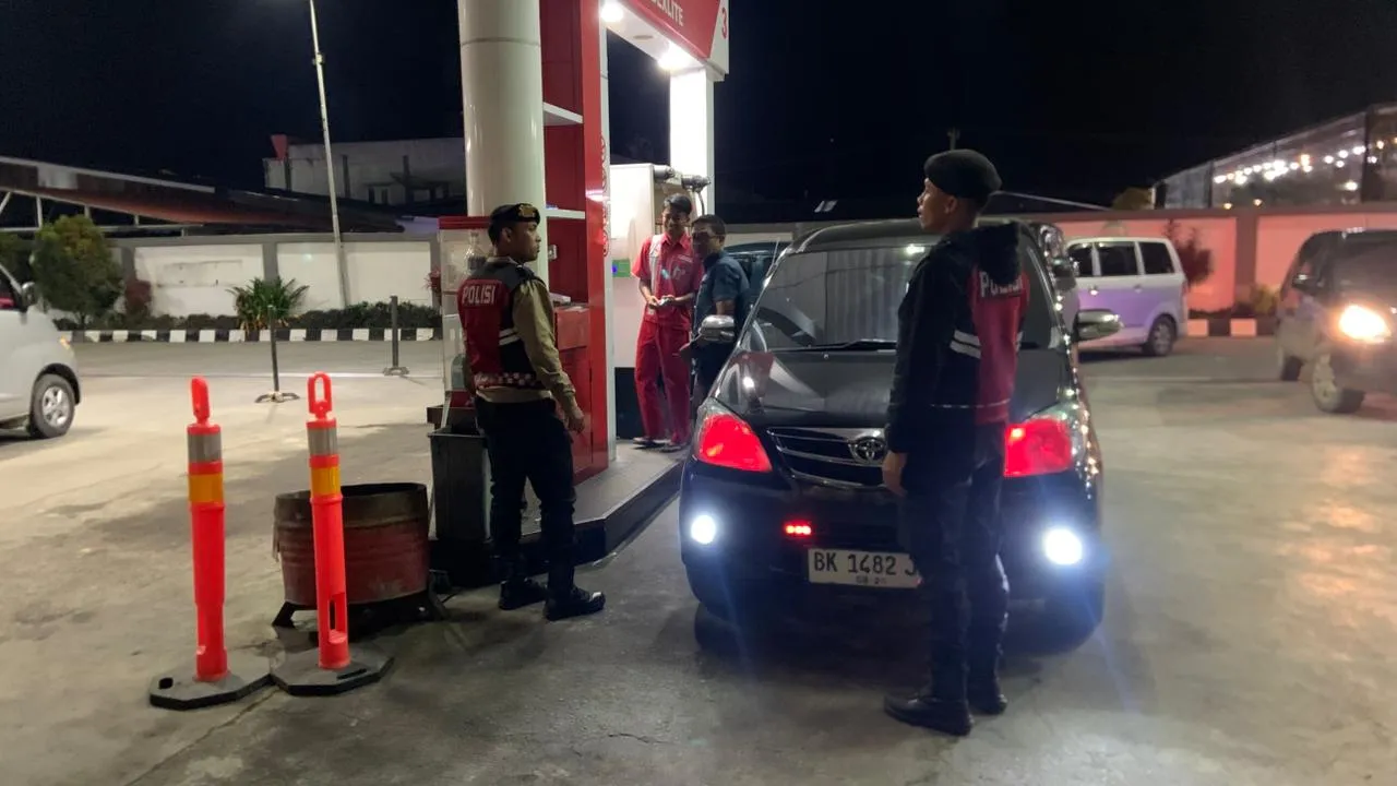 Patroli Malam Polres Aceh Tengah Sasar SPBU, Bank dan Toko Grosir