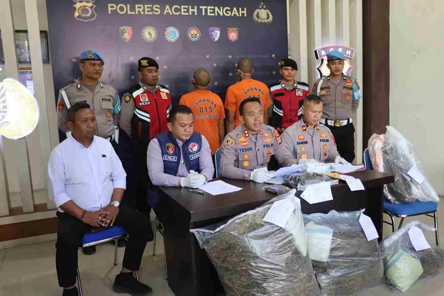 Polres Aceh Tengah Bongkar Peredaran 22,8 Kilogram Ganja, Dua Tersangka Diciduk, 45.728 Jiwa Terselamatkan