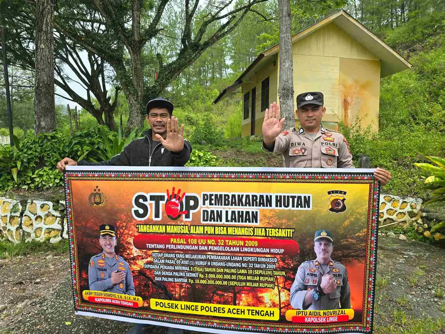 Cegah Karhutla Sejak Dini, Polsek Linge Sosialisasikan Bahaya dan Sanksi Pembakaran Hutan dan Lahan