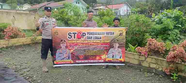 Tekan Risiko Karhutla, Polsek Bintang Polres Aceh Tengah Patroli dan Ingatkan Warga Hindari Pembakaran Lahan