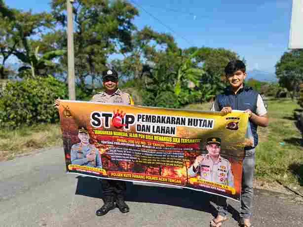 Cegah Karhutla Sejak Dini, Polsek Kute Panang Gencarkan Patroli dan Sosialisasi kepada Warga