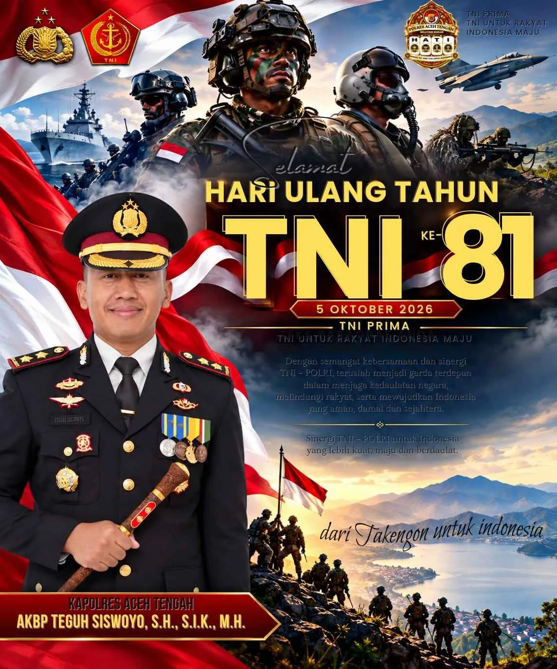 Kapolres Aceh Tengah: Sinergi TNI-Polri Perkuat Indonesia yang Berdaulat