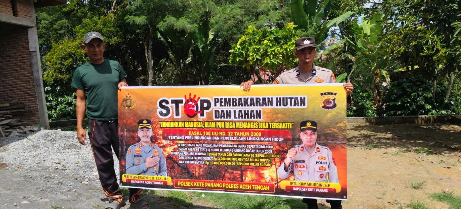 Polsek Kute Panang Cegah Karhutla, Patroli Sisir Hutan dan Kebun
