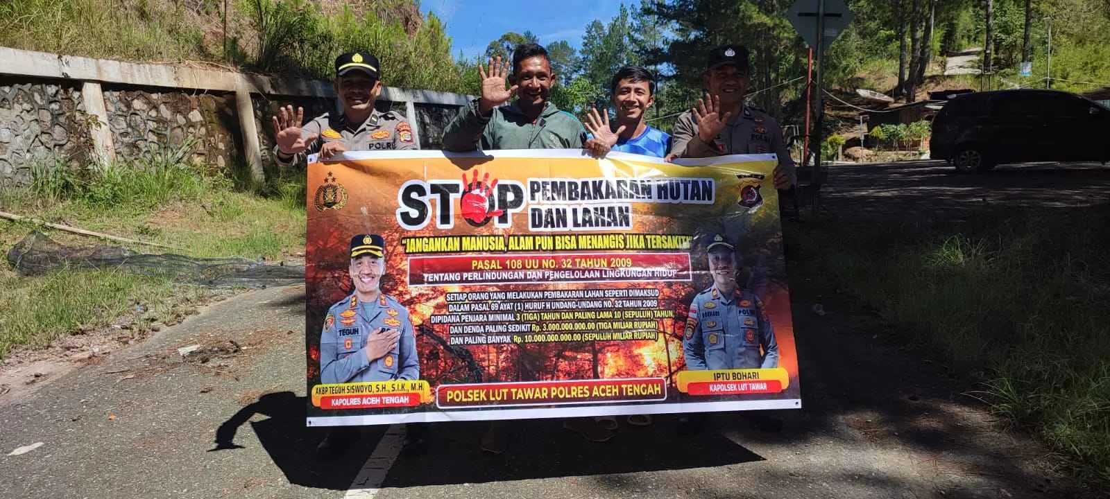 Cegah Karhutla, Polsek Lut Tawar Patroli Daerah Rawan dan Edukasi Warga