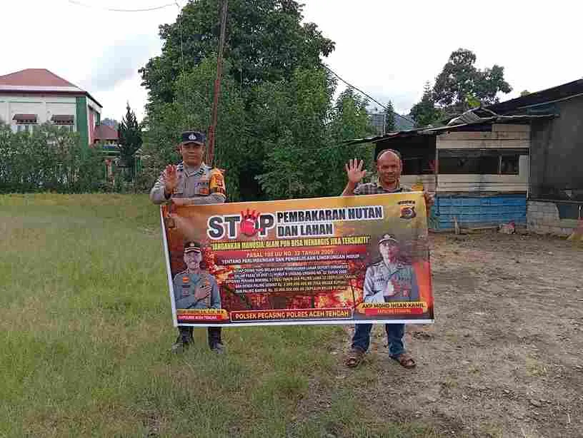 Cegah Karhutla, Polsek Pegasing Sisir Kawasan Rawan dan Ingatkan Warga
