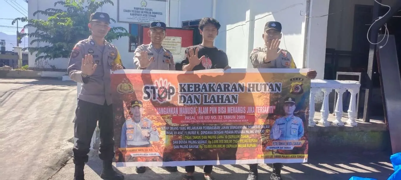 Polsek Lut Tawar Gelar Patroli dan Sosialisasi Karhutla di Wilayah Rawan Karhutla 