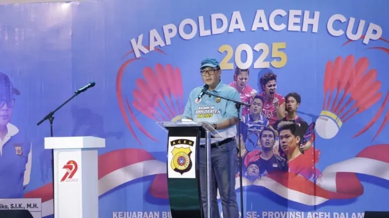 Kejuaraan Badminton Kapolda Aceh Cup 2025 Resmi Dibuka, Laga Perdana Hadirkan Dua Mantan Atlet Nasional