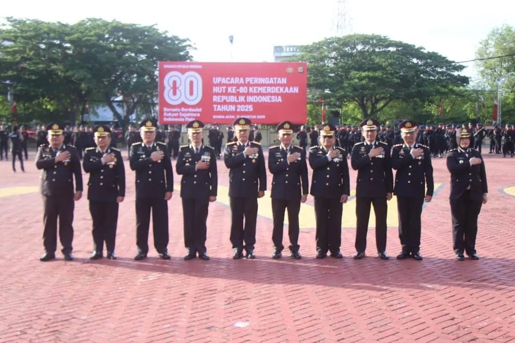 Brigjen Ari Wahyu Widodo Pimpin Upacara HUT ke-80 Kemerdekaan di Polda Aceh