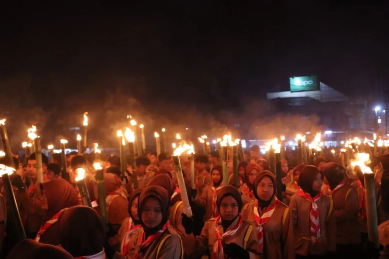 Kapolres Aceh Tengah Hadiri Upacara Taptu dan Pawai Obor HUT ke-80 RI
