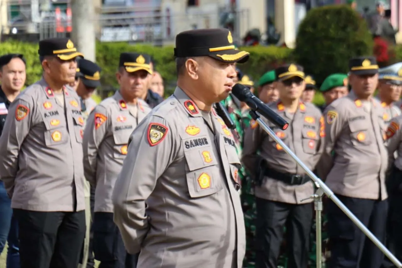 Polres Aceh Tengah Gelar Apel Kesiapan Pengamanan Unjuk Rasa AGM