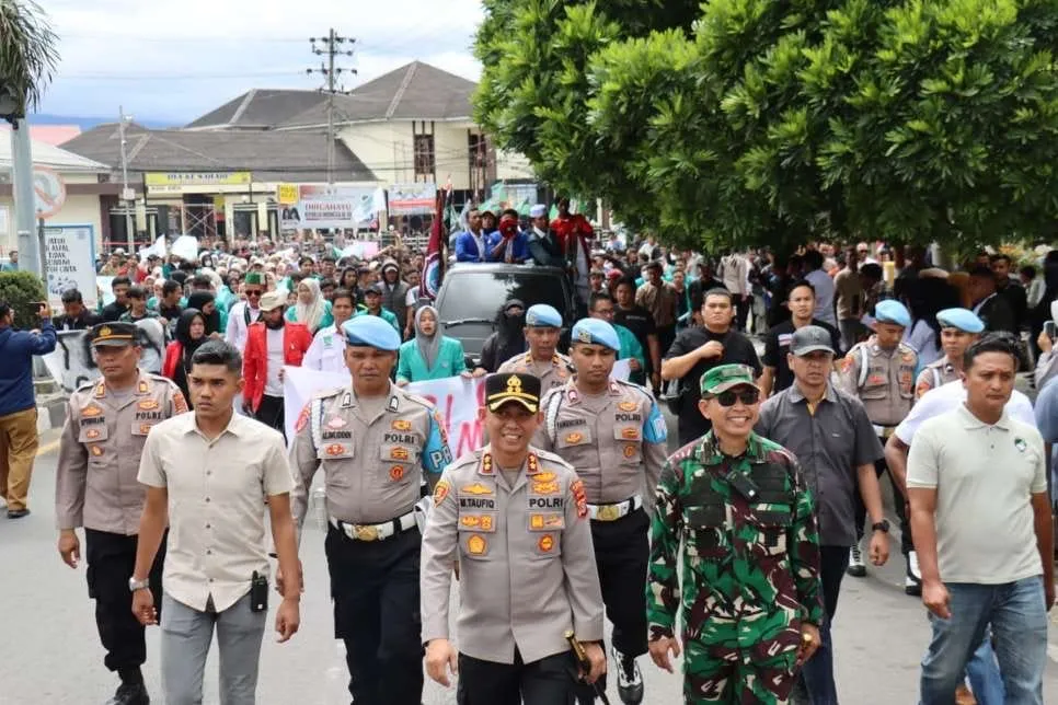 Sinergitas TNI–Polri dan Pihak Terkait, Aksi Unjuk Rasa di Aceh Tengah Berjalan Damai dan Kondusif