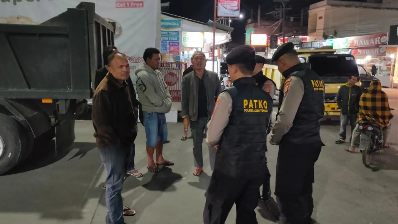 Tingkatkan Kamtibmas, Patko Samapta Polres Aceh Tengah Rutin Lakukan Patroli Malam