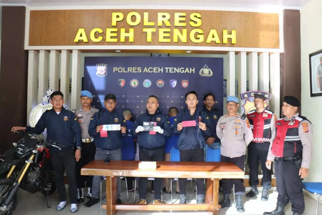 Satreskrim Polres Aceh Tengah Bekuk 3 Pelaku Curanmor, 7 Motor Hasil Curian Disita