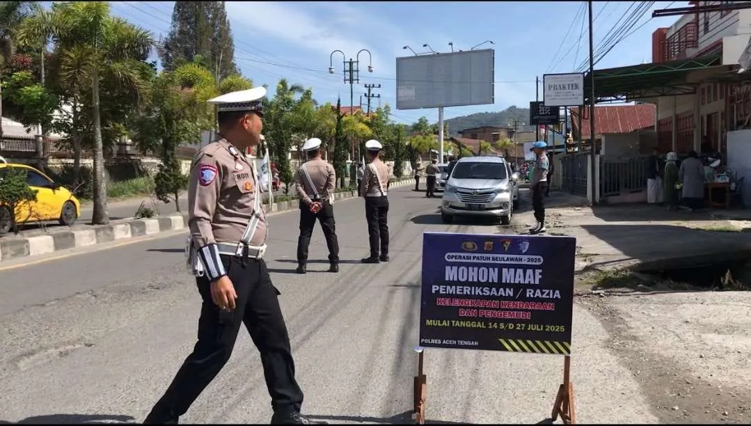 Razia Gabungan Ops Patuh 2025, Polres Aceh Tengah Imbau Pengendara Tertib Berlalu Lintas