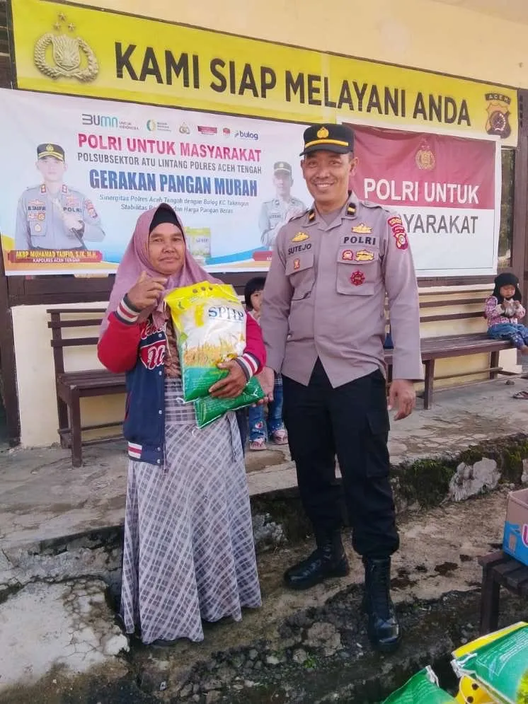 Gerakan Pangan Murah di Atu Lintang, Polres Aceh Tengah Bantu Warga Dapatkan Beras Premium Terjangkau Sambut HUT RI ke-80