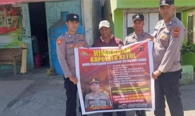 Warga Diimbau Tak Bakar Lahan, Polsek Ketol Gencar Sosialisasi Bahaya Karhutla
