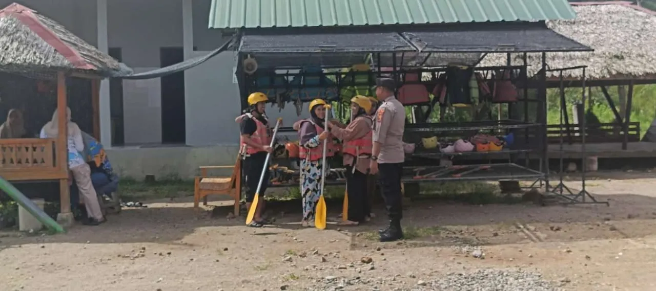 Hari Libur, Polsek Pegasing Gelar Patroli Wisata dan Himbauan di Objek Wisata Arum Jeram Lukup Badak