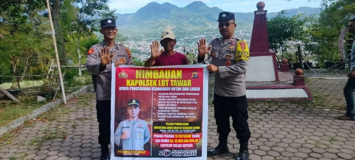 Cegah Karhutla, Polsek Lut Tawar Laksanakan Patroli dan Sosialisasi kepada Masyarakat