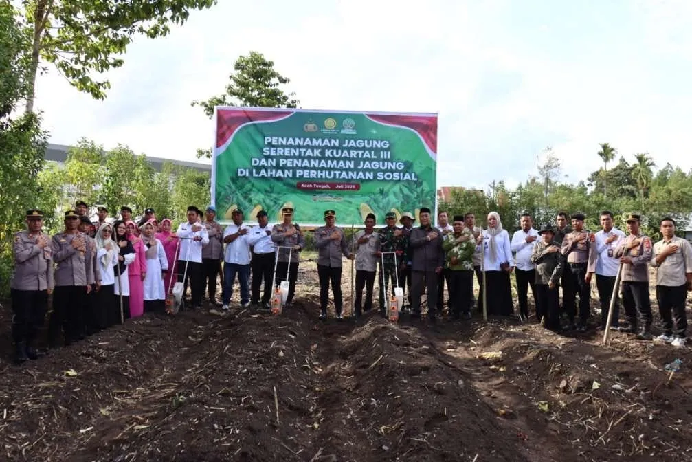 Penanaman Jagung Serentak Kuartal III, Polres Aceh Tengah Siapkan Lahan 24 Hektare Lebih