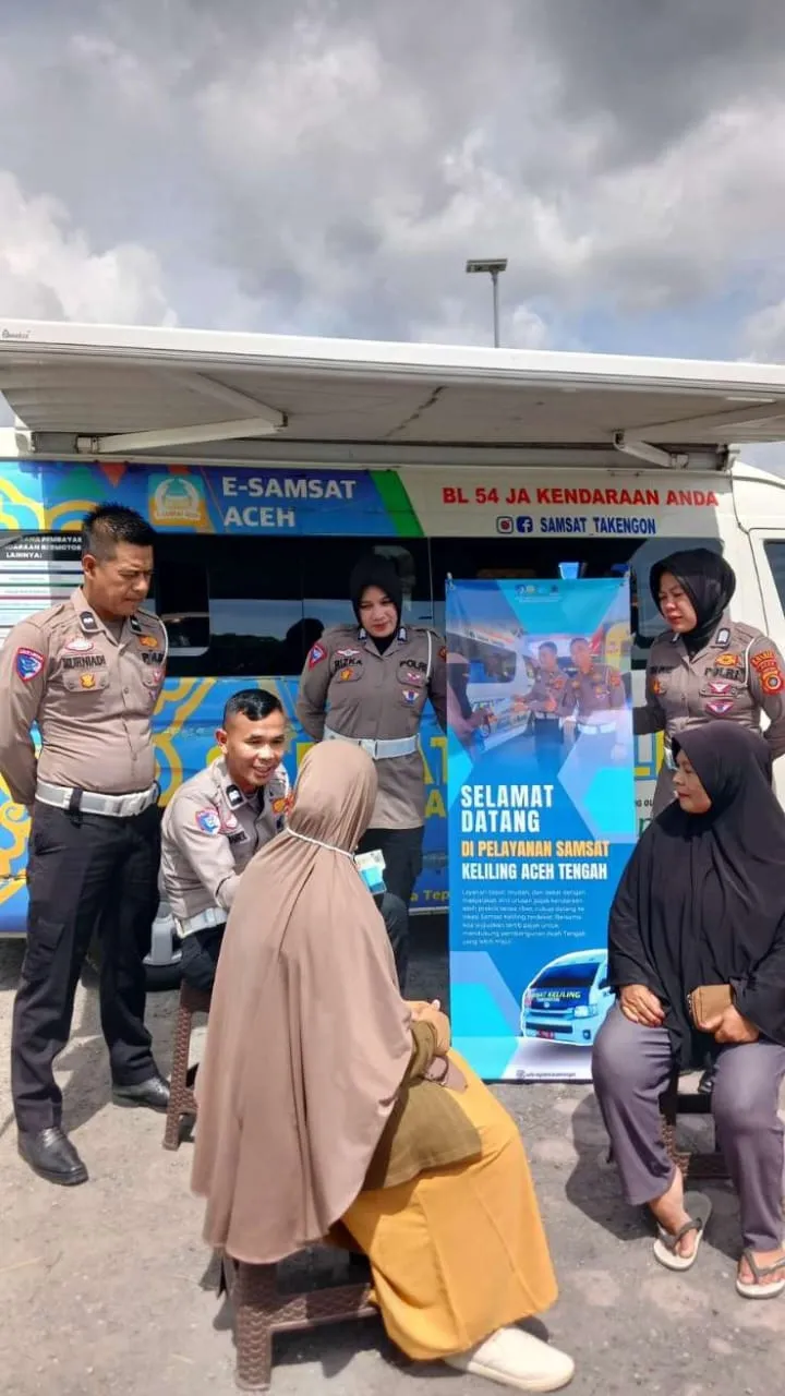 Polantas Aceh Hadir untuk Masyarakat, Satlantas Aceh Tengah Layani Samsat Keliling di Musara Alun