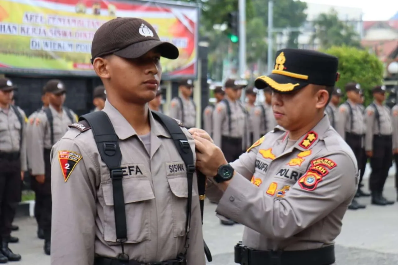Kapolres Pimpin Apel Penyambutan dan Pembukaan Latja Siswa Diktuba Polri SPN Polda Aceh di Polres Aceh Tengah