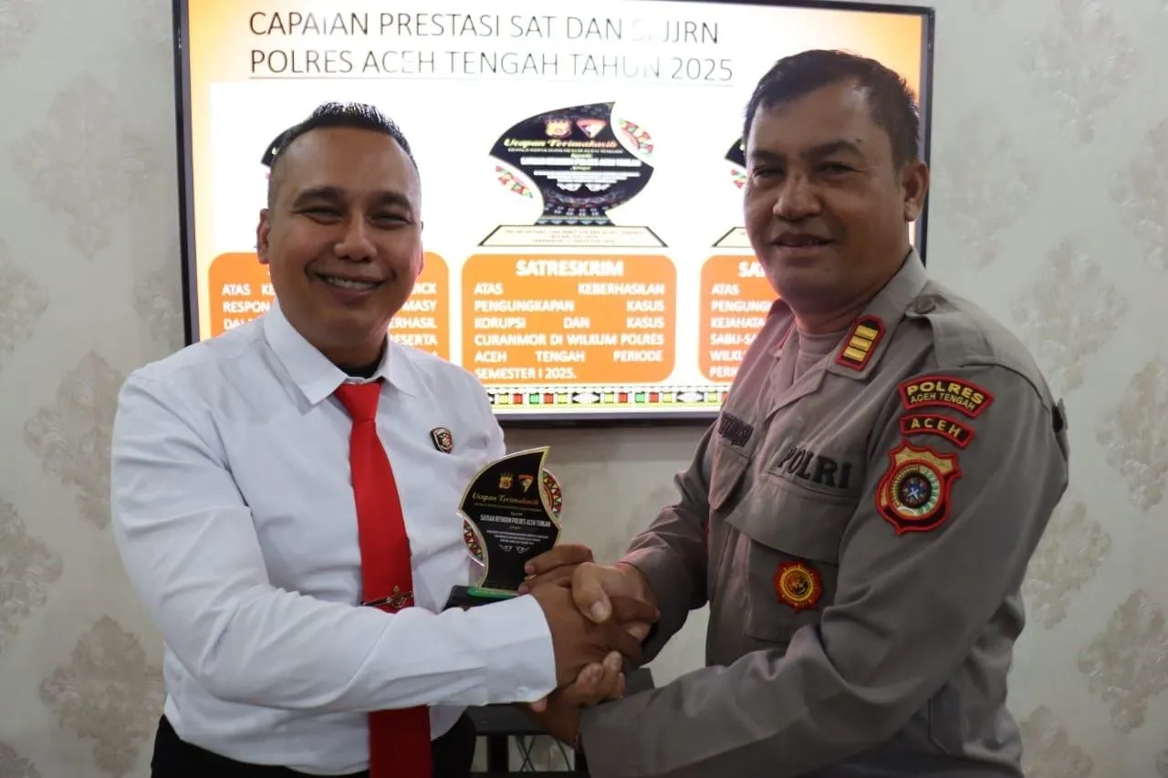 Kasat Reskrim Polres Aceh Tengah Raih Penghargaan Berkat Keberhasilan Bongkar Kasus Korupsi Miliaran Rupiah Pasar Bale Atu