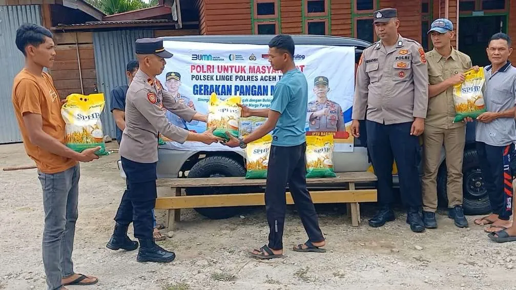Polsek Linge Salurkan Beras Premium Lewat Gerakan Pangan Murah, Bantu Ringankan Beban Warga