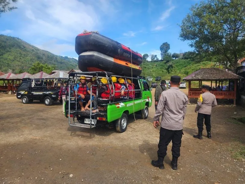 Polsek Pegasing Gelar Patroli Wisata dan Himbauan Kamtibmas di Lokasi Arung Jeram Lukup Badak