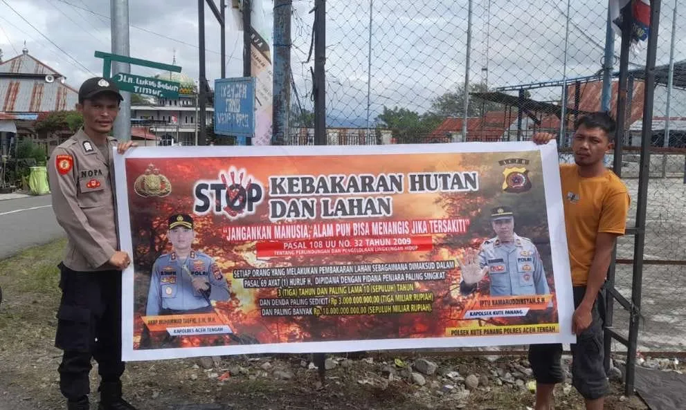 Cegah Kebakaran Hutan dan Lahan, Polsek Kute Panang Gencarkan Patroli dan Sosialisasi Karhutla