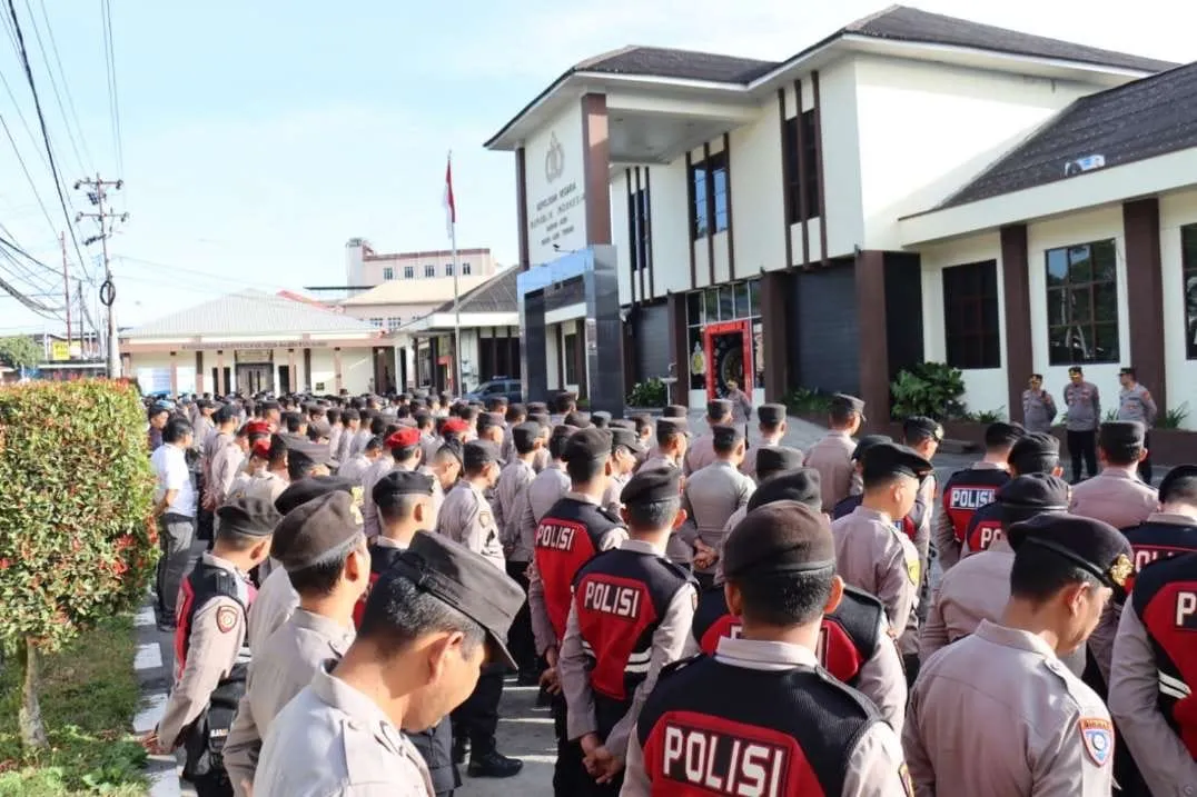 Polres Aceh Tengah Gelar Apel Kesiapan Pengamanan Unjuk Rasa Aliansi Masyarakat Gayo