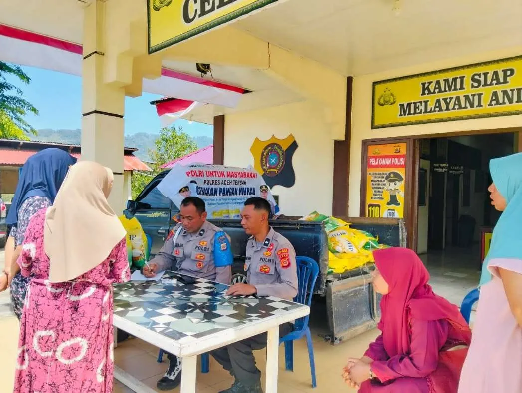 Polsek Celala Gelar Gerakan Pangan Murah, Sediakan Beras Premium Harga Terjangkau