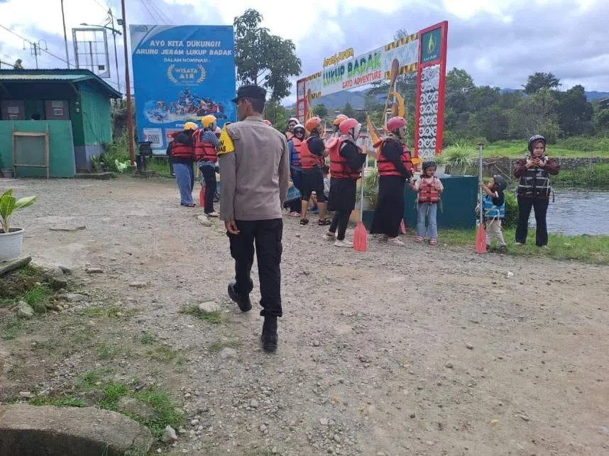 Polsek Pegasing Gelar Patroli Wisata, Sampaikan Himbauan Kamtibmas di Objek Wisata Arum Jeram