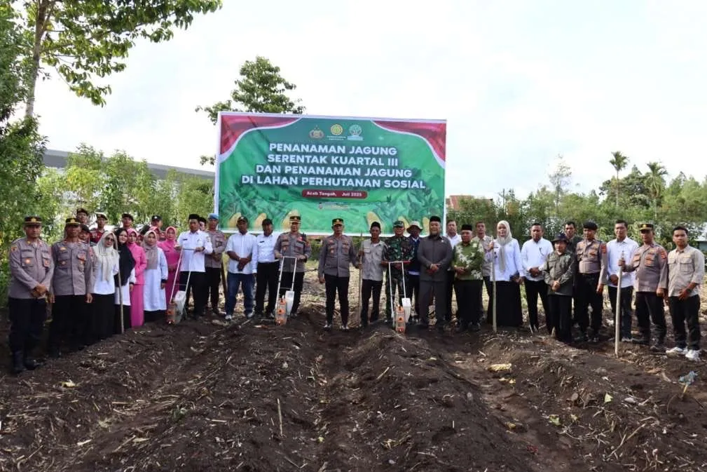 Dukung Swasembada Pangan Kuartal III 2025, Polres Aceh Tengah Tanam Jagung di Lahan Seluas 24,9 Hektare