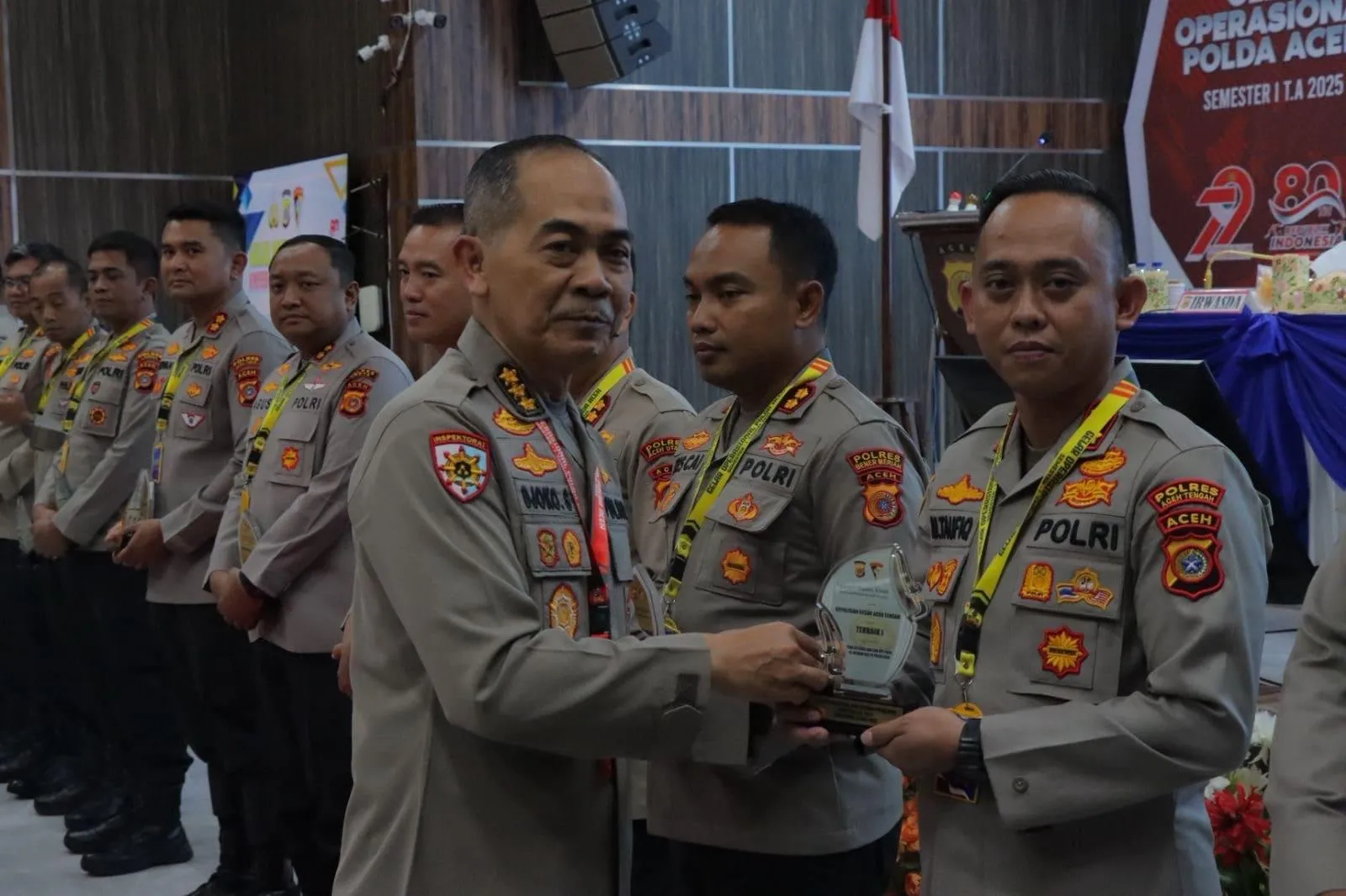 Polres Aceh Tengah Raih Penghargaan Polres/Ta Terbaik I Kinerja Bidang Operasi Polri